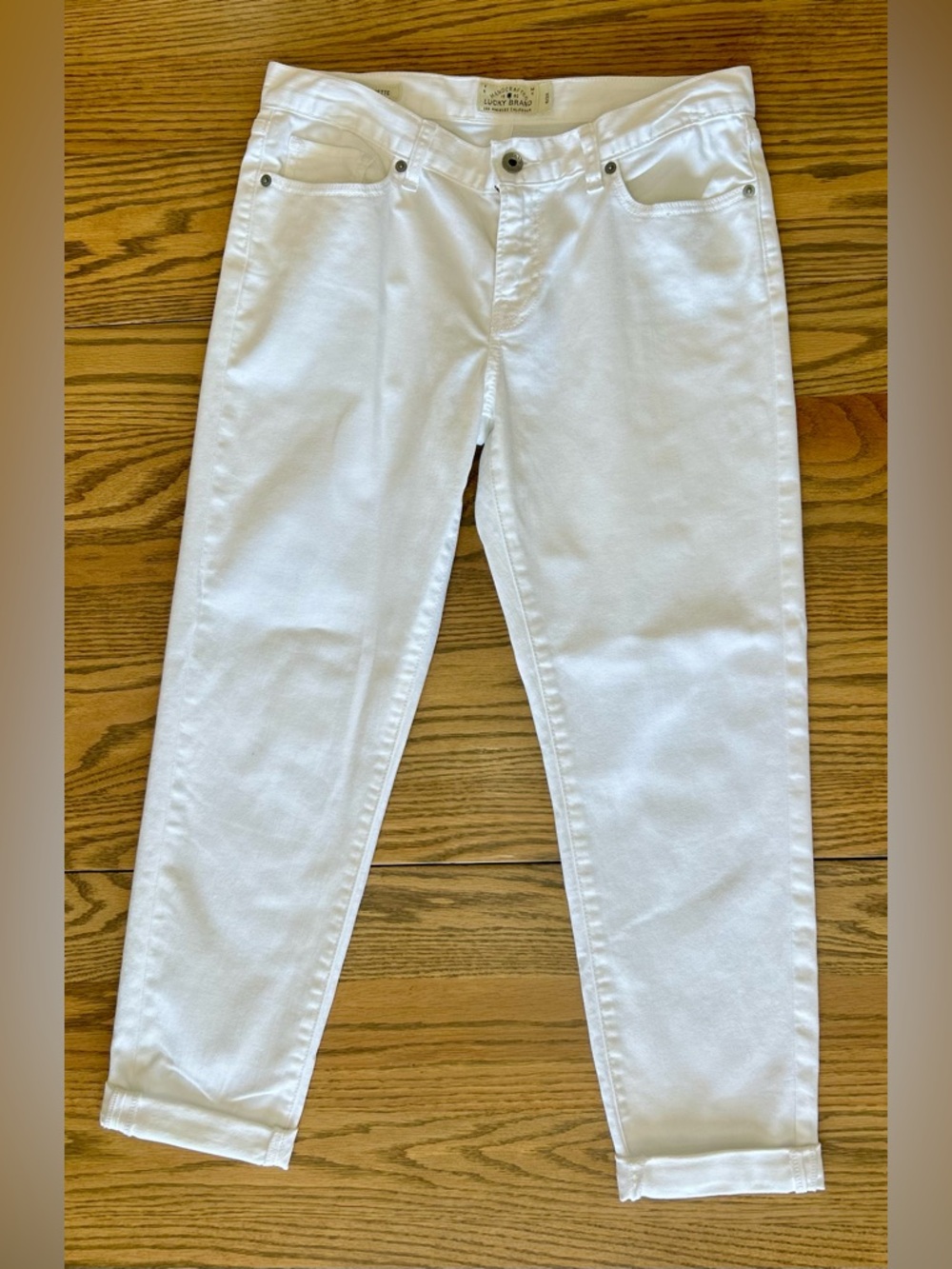 Lucky Sienna Cigarette Women’s white denim jeans, 6/28